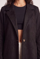 Faux Suede Long Coat