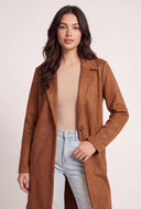 Faux Suede Long Coat