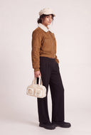 Faux Suede Bomber Jacket