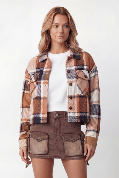 Ryleigh Plaid Button Front Shacket