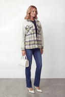 Kaeli Plaid Color Block Sherpa Shacket