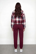 Laney Plaid Sherpa Lined Hooded Fleece Jacket