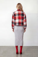 Thalia Plaid Sherpa Lined Cropped Shacket