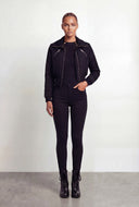 Zip Front Collar Crop Bomber Jacket