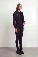 Zip Front Collar Crop Bomber Jacket