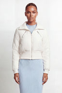 Zip Front Collar Crop Bomber Jacket