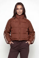 Jessie Side Stripe Toggle Hem Puffer Jacket