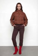 Jessie Side Stripe Toggle Hem Puffer Jacket