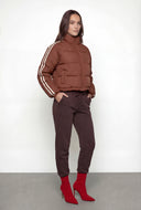 Jessie Side Stripe Toggle Hem Puffer Jacket
