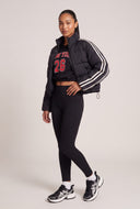 Side Stripe Crop Puffer Jacket