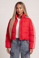 Side Stripe Crop Puffer Jacket