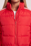 Side Stripe Crop Puffer Jacket