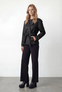 Faux Leather Crop Trench Coat
