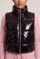 Vegan Leather Puffer Vest