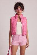 Vegan Leather Puffer Vest