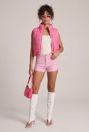 Vegan Leather Puffer Vest