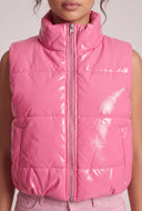 Vegan Leather Puffer Vest
