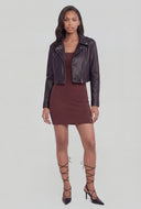 Crop Faux Leather Moto Jacket