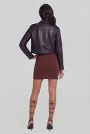 Crop Faux Leather Moto Jacket