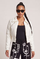 Vegan Leather Crop Bomber Jacket