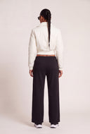Vegan Leather Crop Bomber Jacket