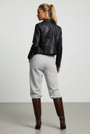 Zaria Faux Leather Cropped Moto Jacket