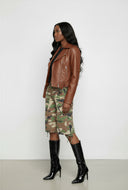 Zaria Faux Leather Cropped Moto Jacket