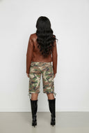 Zaria Faux Leather Cropped Moto Jacket