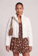 Vegan Leather Crop Puffer Jacket