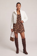 Vegan Leather Crop Puffer Jacket