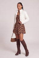 Vegan Leather Crop Puffer Jacket