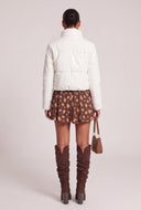 Vegan Leather Crop Puffer Jacket