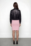 Faux Leather Moto Bomber Jacket