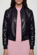 Faux Leather Moto Bomber Jacket
