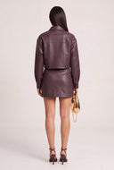 Vegan Leather Button Front Jacket