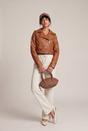 Jade Crop Moto Jacket