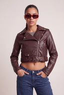 Jade Crop Moto Jacket