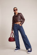 Jade Crop Moto Jacket
