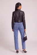 Vegan Leather Side Stripe Jacket