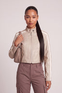 Vegan Leather Side Stripe Jacket