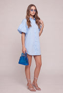 Katrina Bubble Sleeve Shirt Dress