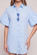 Katrina Bubble Sleeve Shirt Dress
