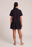 Asymmetrical Ruffle Tiered Shirt Dress