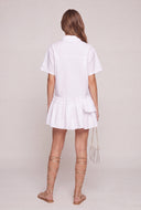 Asymmetrical Ruffle Tiered Shirt Dress
