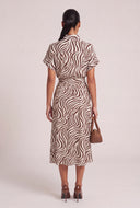 Zebra Print Midi Shirt Dress
