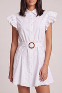 Belted Ruffle Shirt Dress
