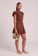 Belted Ruffle Shirt Dress