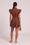 Belted Ruffle Shirt Dress