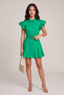 Belted Ruffle Shirt Dress