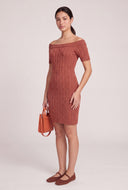 Cable Knit Off The Shoulder Dress